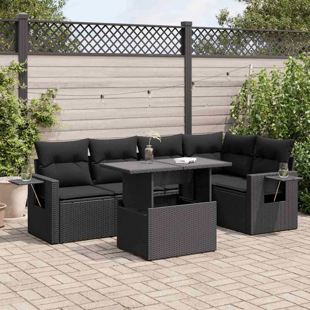 8721158739124_m_en_hd_1 vidaXL 6 Piece Garden Sofa Set with Cushions Black Poly Rattan - Image 1