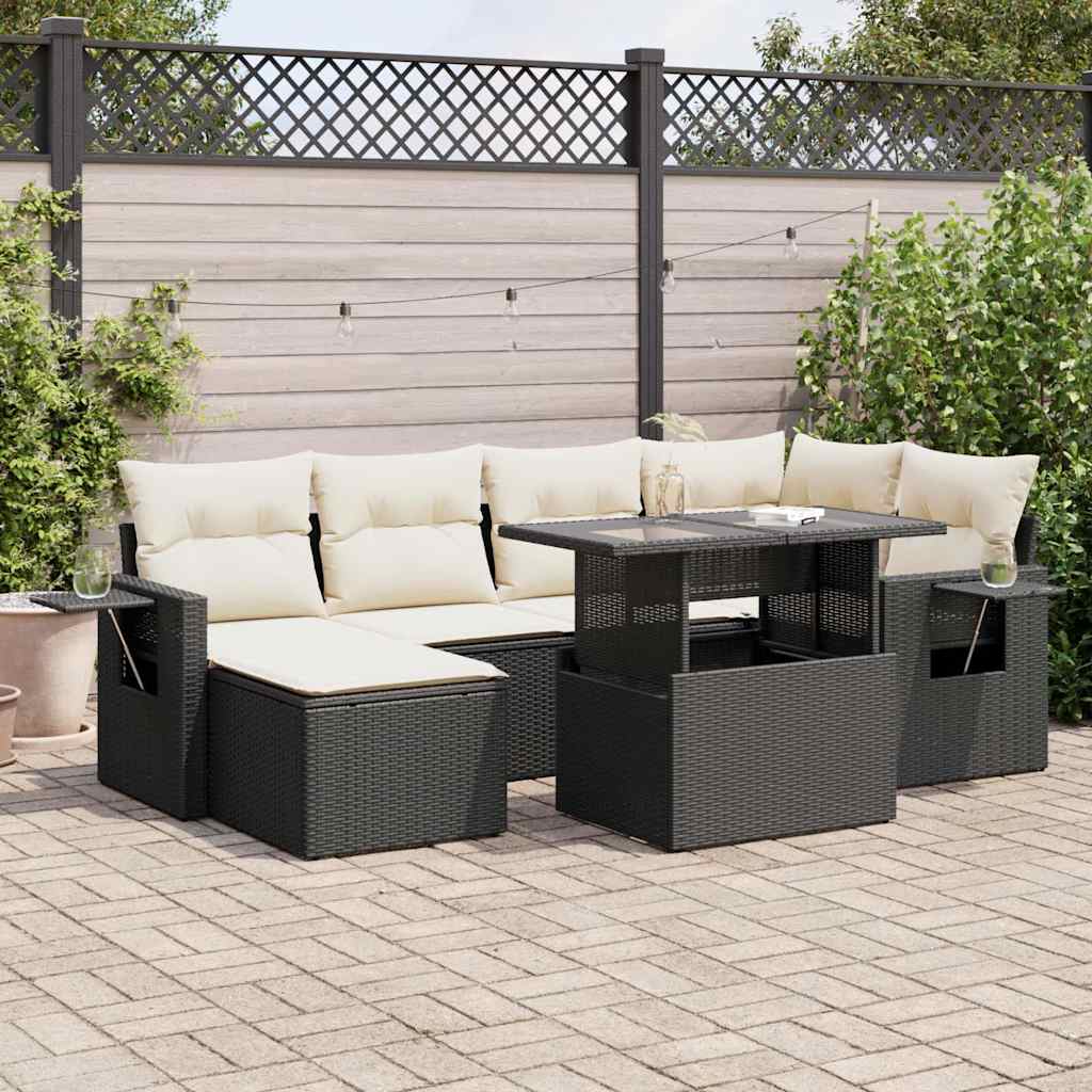8721158739438_m_en_hd_1 vidaXL 7 Piece Garden Sofa Set with Cushions Black Poly Rattan - Image 1