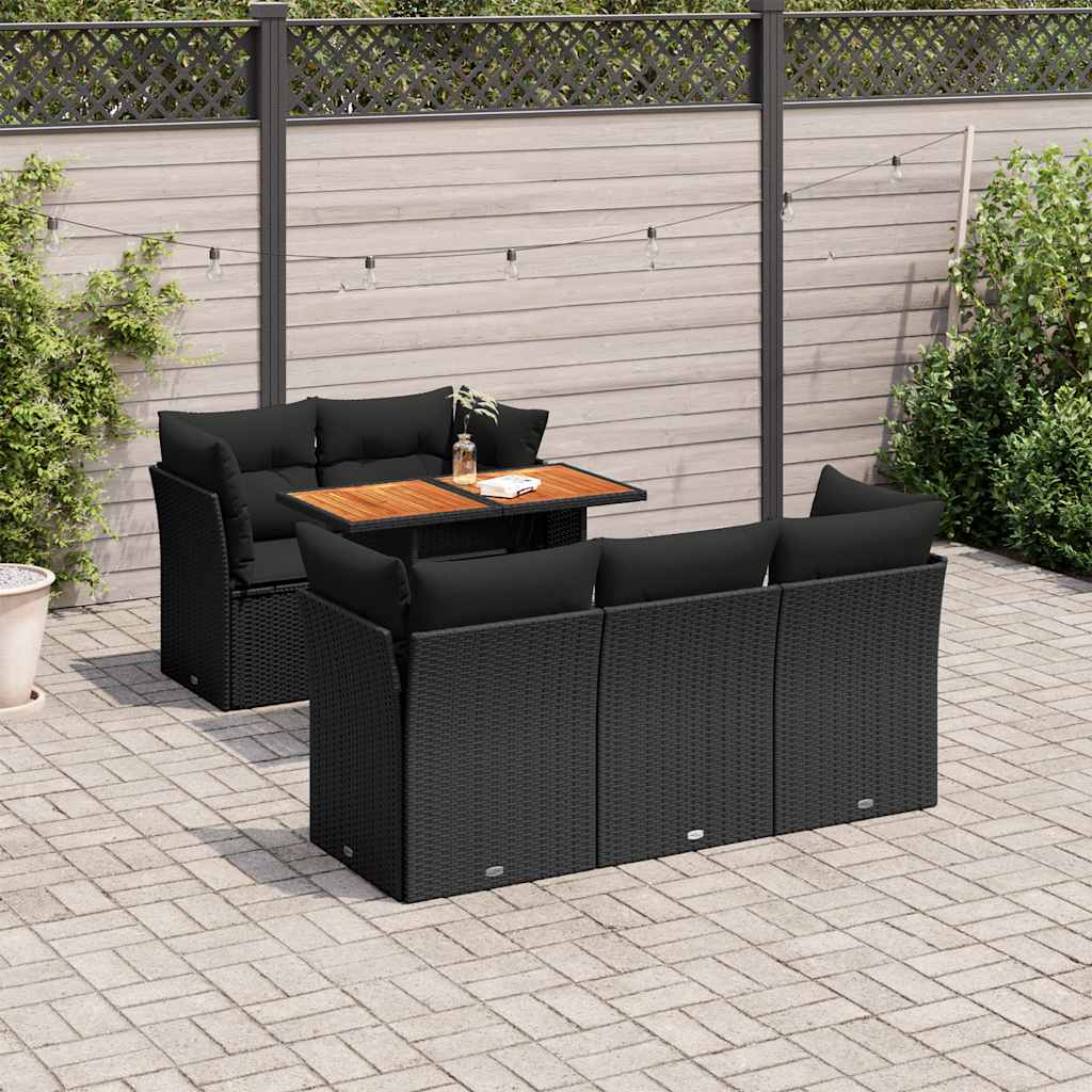 8721158743190_m_en_hd_1 vidaXL 6 Piece Garden Sofa Set with Cushions Black Poly Rattan - Image 1