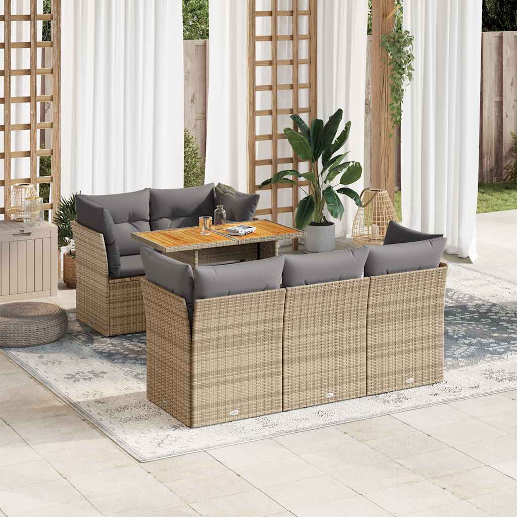 8721158743237_m_en_hd_1 vidaXL 6 Piece Garden Sofa Set with Cushions Beige Poly Rattan - Image 1