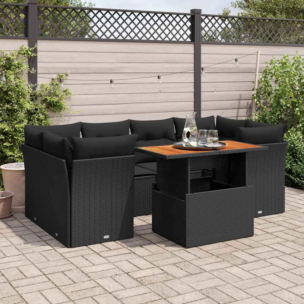 8721158743268_m_en_hd_1 vidaXL 7 Piece Garden Sofa Set with Cushions Black Poly Rattan - Image 1