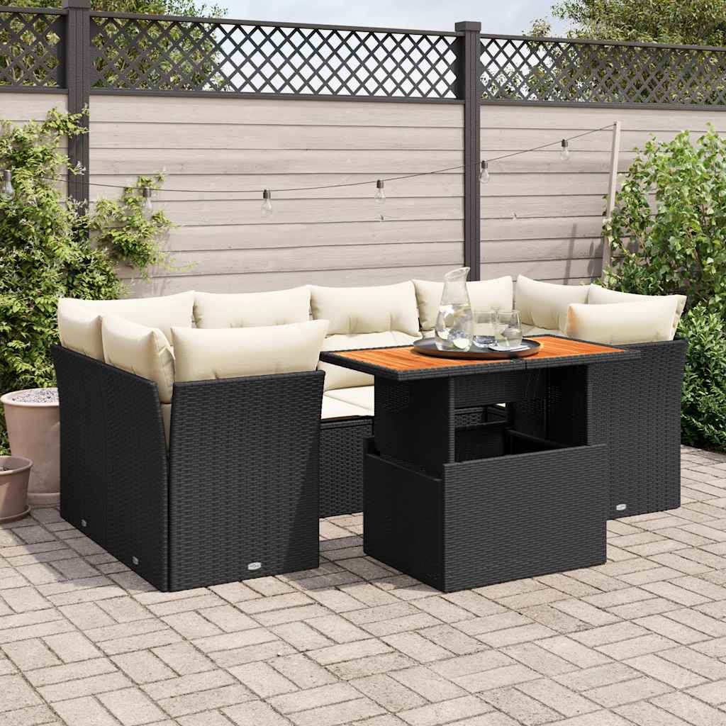 8721158743275_m_en_hd_1 vidaXL 7 Piece Garden Sofa Set with Cushions Black Poly Rattan - Image 1
