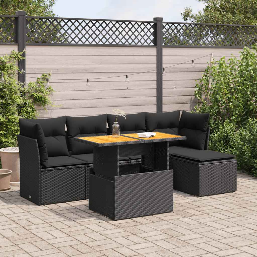 8721158743473_m_en_hd_1 vidaXL 6 Piece Garden Sofa Set with Cushions Black Poly Rattan - Image 1