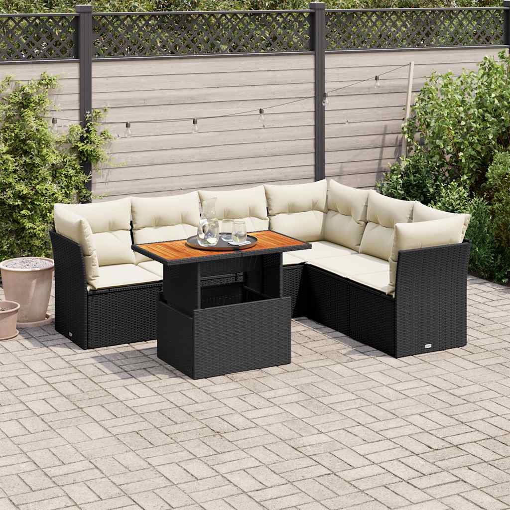 8721158743695_m_en_hd_1 vidaXL 7 Piece Garden Sofa Set with Cushions Black Poly Rattan - Image 1