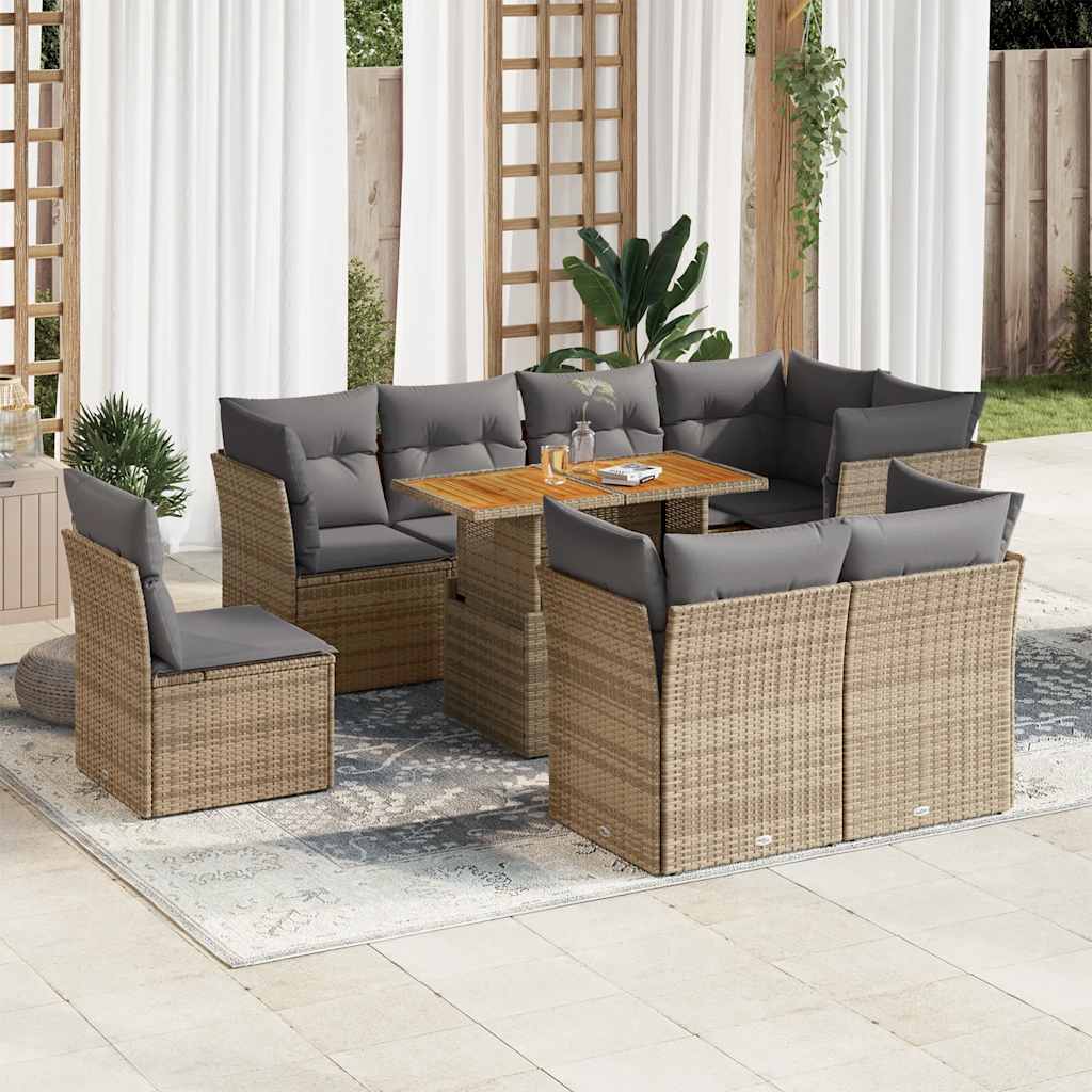 8721158743794_m_en_hd_1 vidaXL 9 Piece Garden Sofa Set with Cushions Beige Poly Rattan - Image 1