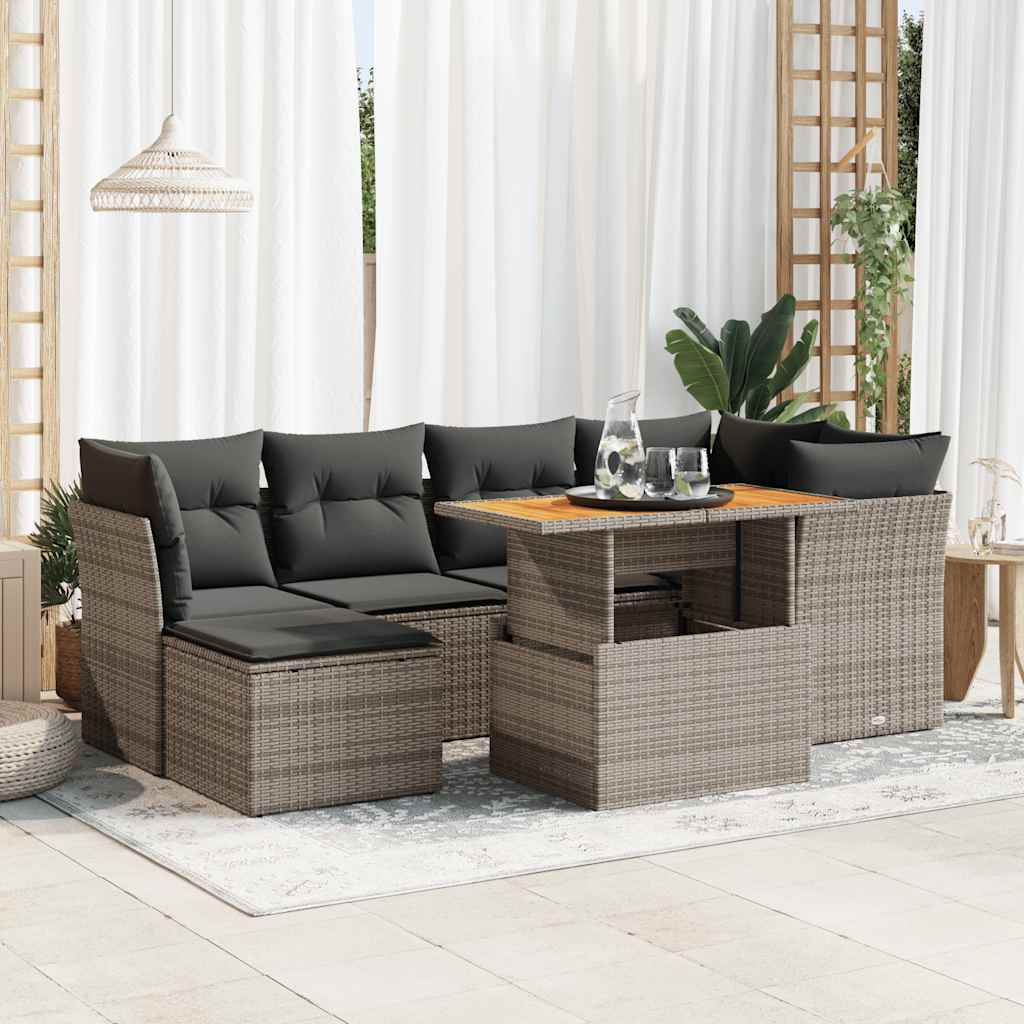 8721158743879_m_en_hd_1 vidaXL 7 Piece Garden Sofa Set with Cushions Grey Poly Rattan - Image 1