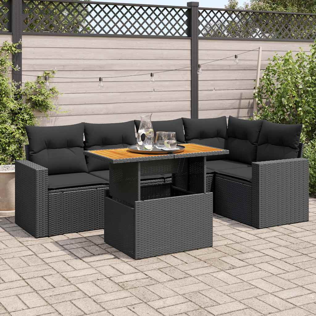 8721158744739_m_en_hd_1 vidaXL 6 Piece Garden Sofa Set with Cushions Black Poly Rattan - Image 1