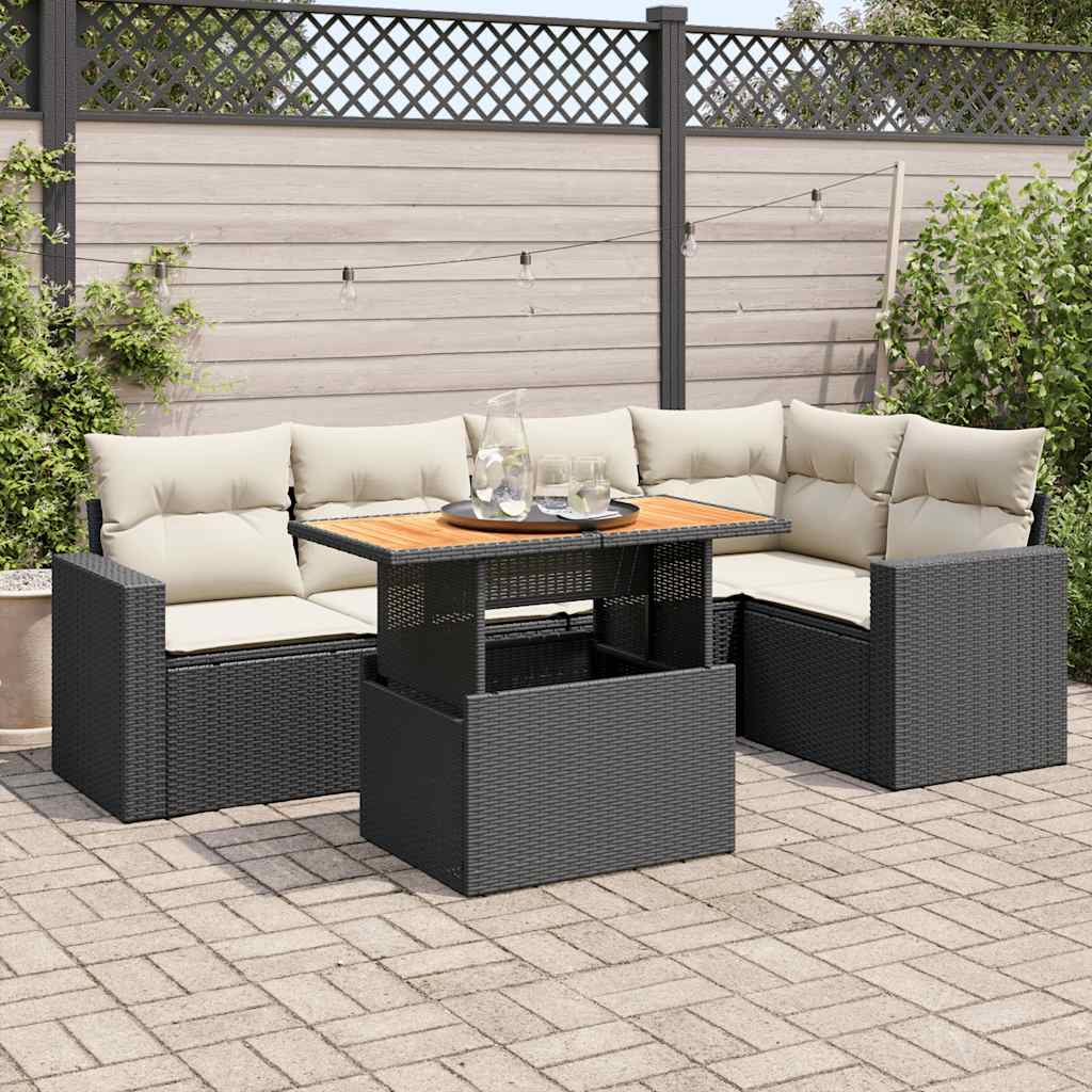 8721158744746_m_en_hd_1 vidaXL 6 Piece Garden Sofa Set with Cushions Black Poly Rattan - Image 1