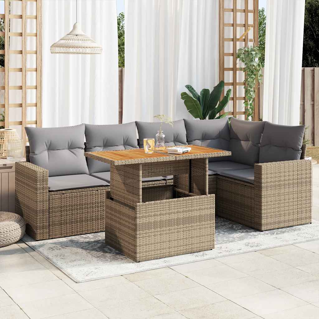 8721158744777_m_en_hd_1 vidaXL 6 Piece Garden Sofa Set with Cushions Beige Poly Rattan - Image 1