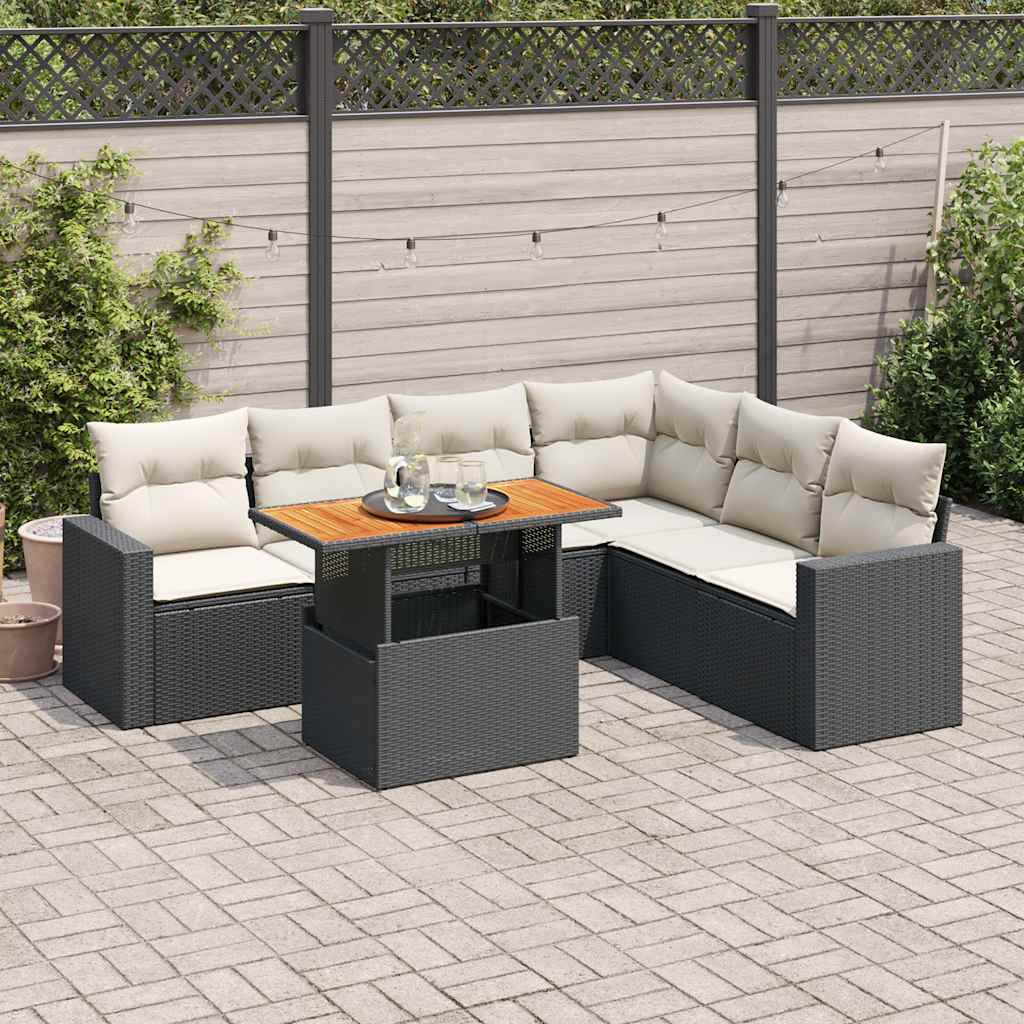 8721158744814_m_en_hd_1 vidaXL 7 Piece Garden Sofa Set with Cushions Black Poly Rattan - Image 1
