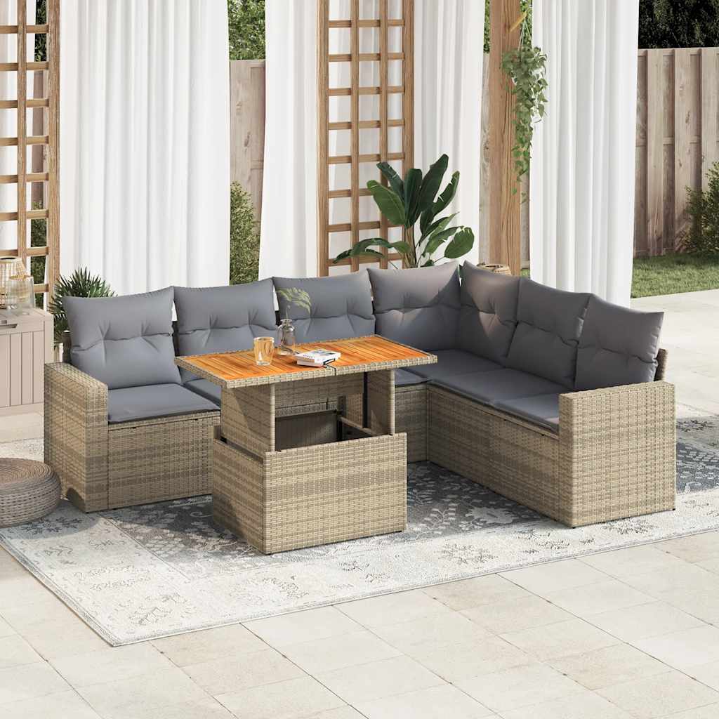 8721158744845_m_en_hd_1 vidaXL 7 Piece Garden Sofa Set with Cushions Beige Poly Rattan - Image 1