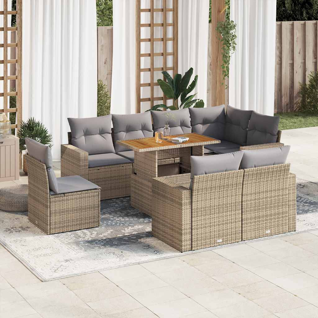 8721158744913_m_en_hd_1 vidaXL 9 Piece Garden Sofa Set with Cushions Beige Poly Rattan - Image 1