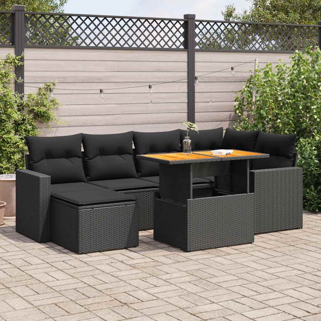8721158744944_m_en_hd_1 vidaXL 7 Piece Garden Sofa Set with Cushions Black Poly Rattan - Image 1