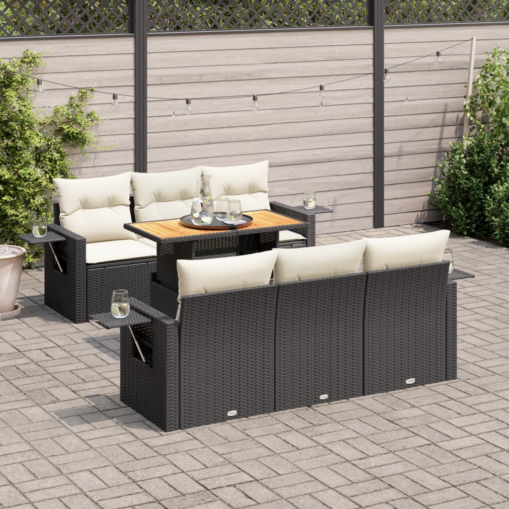 8721158745446_m_en_hd_1 vidaXL 7 Piece Garden Sofa Set with Cushions Black Poly Rattan - Image 1