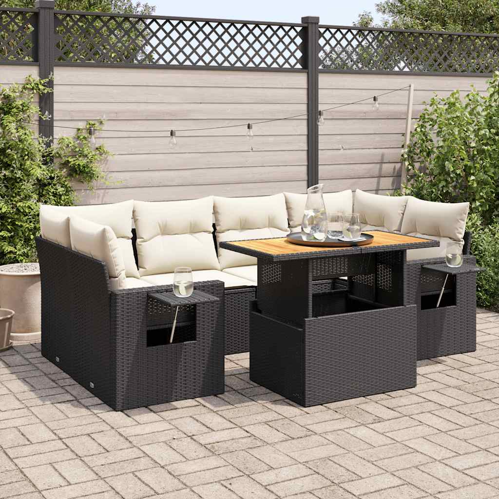 8721158745514_m_en_hd_1 vidaXL 7 Piece Garden Sofa Set with Cushions Black Poly Rattan - Image 1