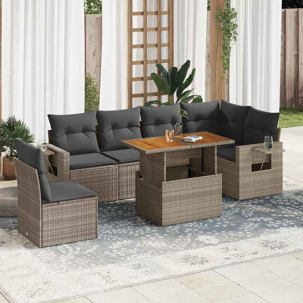 8721158745972_m_en_hd_1 vidaXL 7 Piece Garden Sofa Set with Cushions Grey Poly Rattan - Image 1