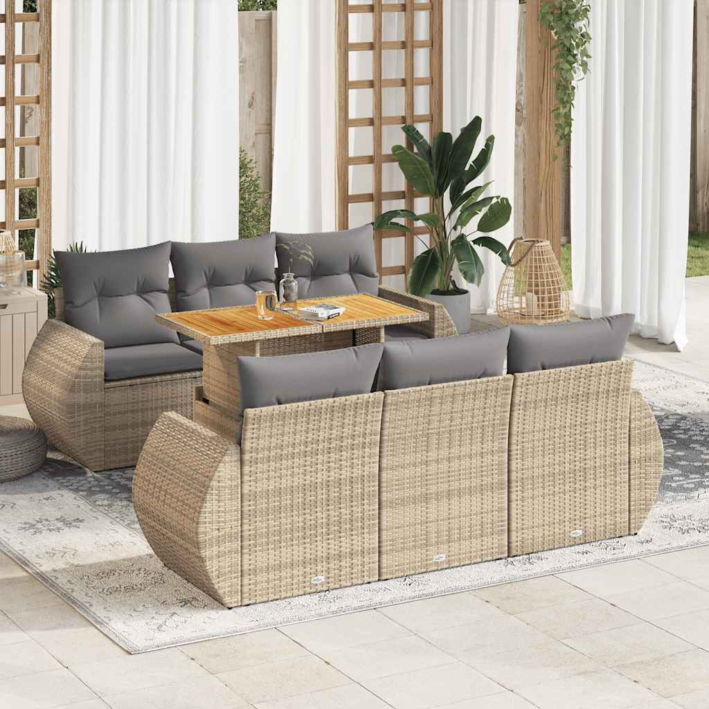8721158746597_m_en_hd_1 vidaXL 7 Piece Garden Sofa Set with Cushions Beige Poly Rattan - Image 1