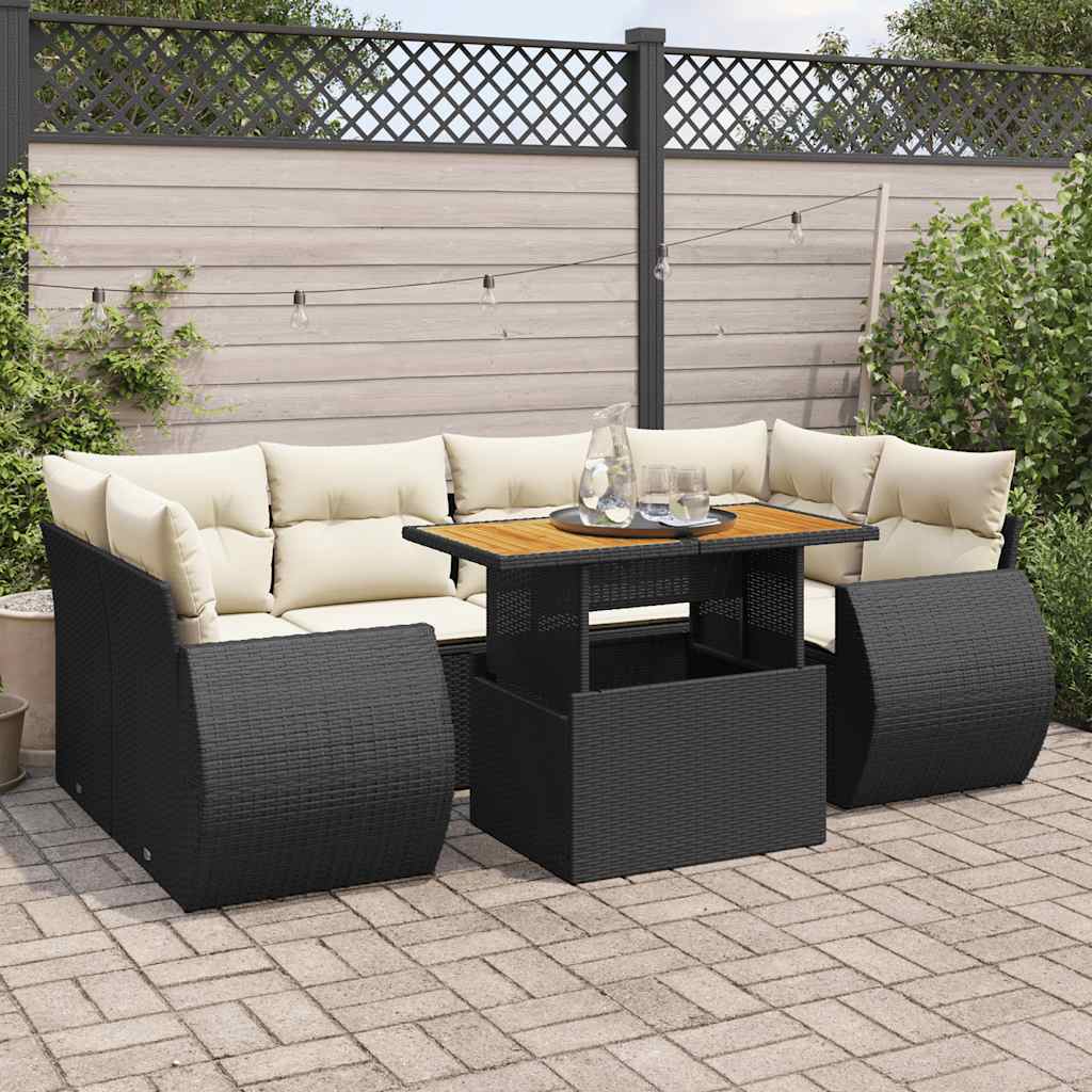 8721158746634_m_en_hd_1 vidaXL 7 Piece Garden Sofa Set with Cushions Black Poly Rattan - Image 1