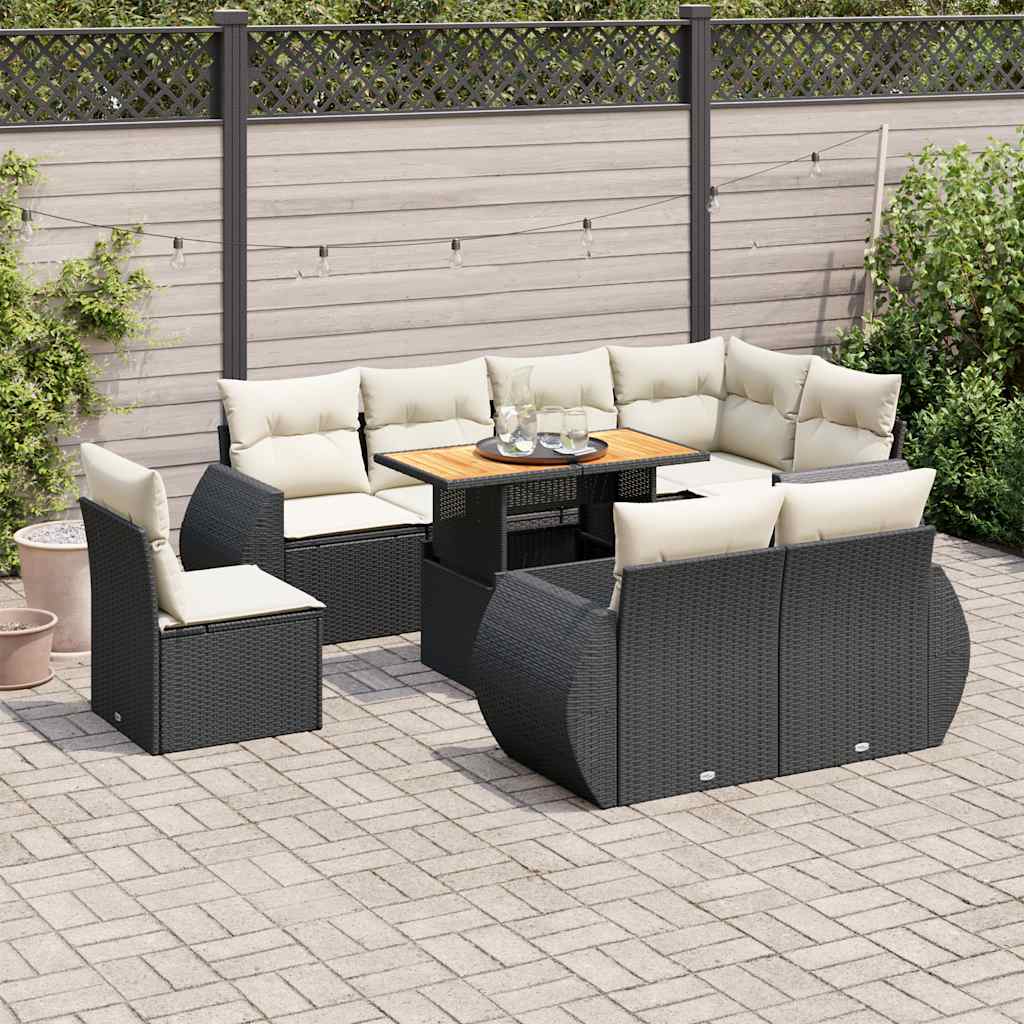 8721158747129_m_en_hd_1 vidaXL 9 Piece Garden Sofa Set with Cushions Black Poly Rattan - Image 1