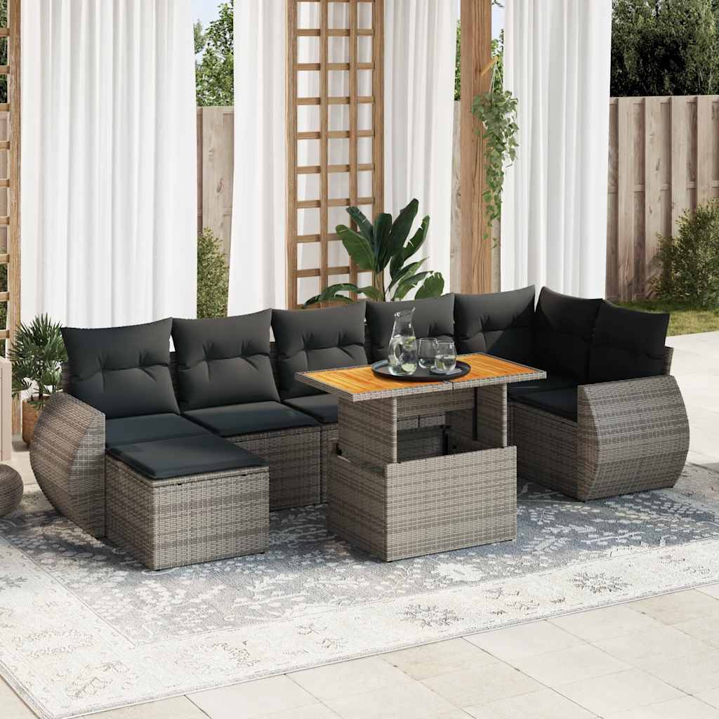 8721158747303_m_en_hd_1 vidaXL 8 Piece Garden Sofa Set with Cushions Grey Poly Rattan - Image 1