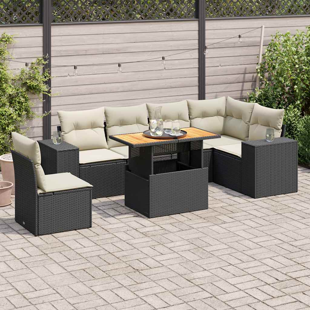 8721158748171_m_en_hd_1 vidaXL 7 Piece Garden Sofa Set with Cushions Black Poly Rattan - Image 1