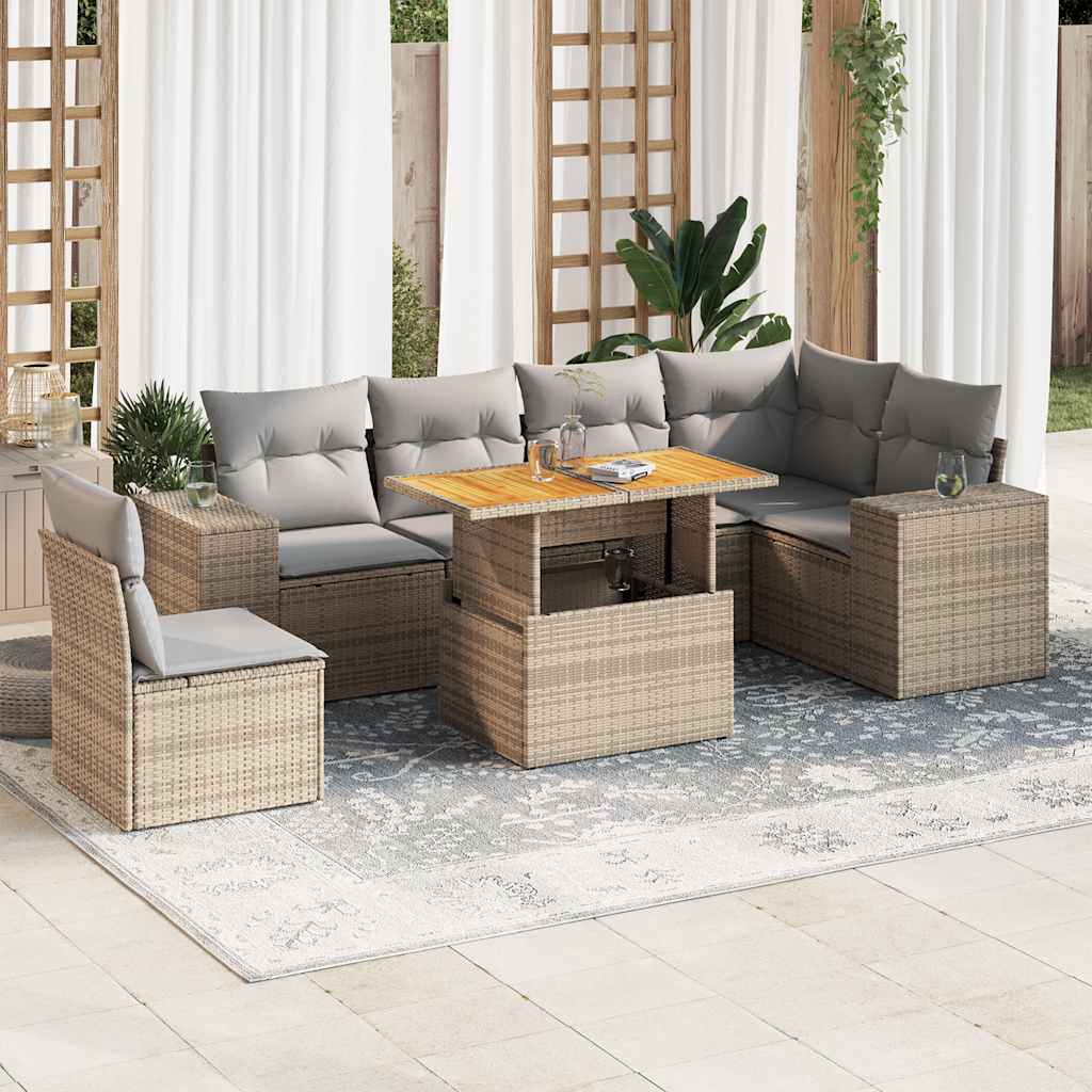 8721158748201_m_en_hd_1 vidaXL 7 Piece Garden Sofa Set with Cushions Beige Poly Rattan - Image 1