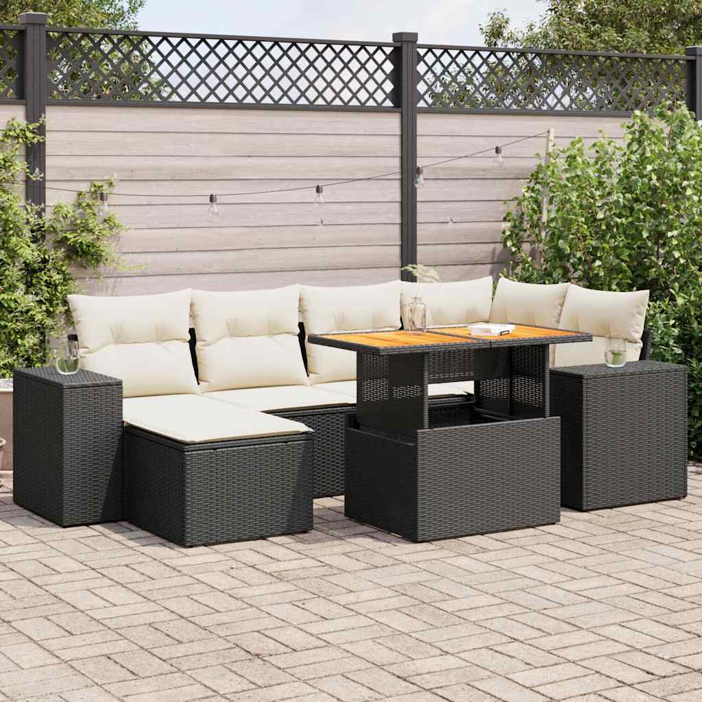 8721158748317_m_en_hd_1 vidaXL 7 Piece Garden Sofa Set with Cushions Black Poly Rattan - Image 1