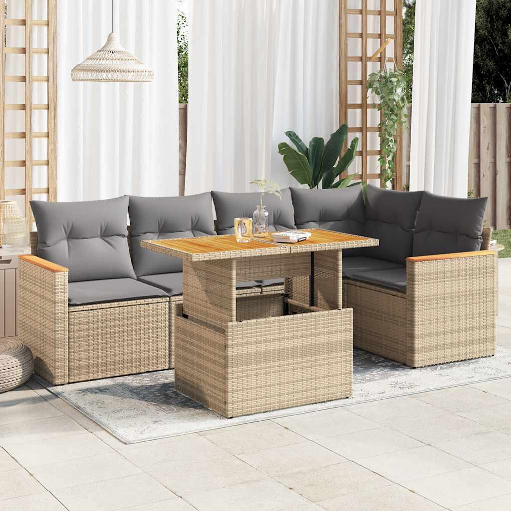 8721158749253_m_en_hd_1 vidaXL 5 Piece Garden Sofa Set with Cushions Beige Poly Rattan Acacia - Image 1