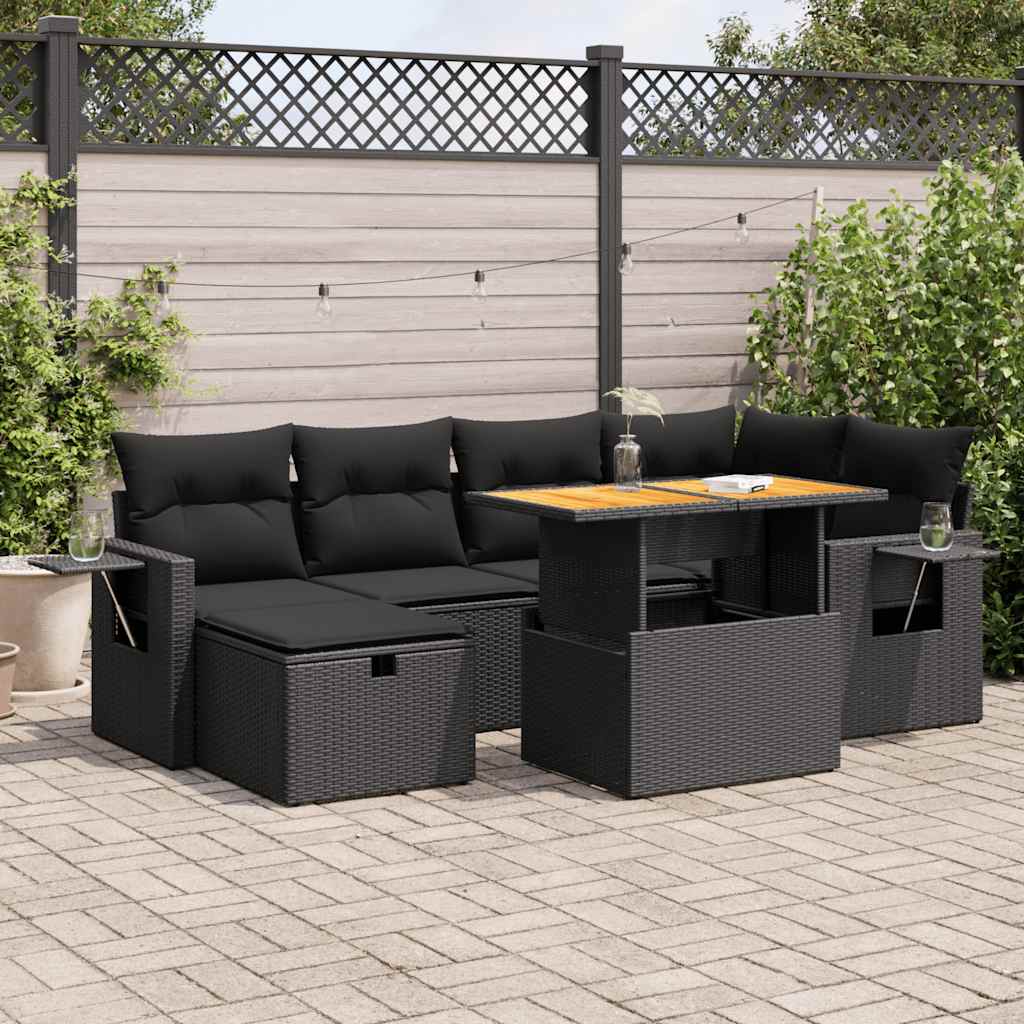 8721158754646_m_en_hd_1 vidaXL 8 Piece Garden Sofa Set with Cushions Black Poly Rattan Acacia - Image 1