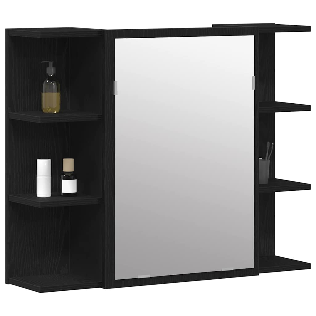 8721158769015_wbg-mo_en_hd_1 vidaXL Mirror Cabinet Black oak 80 x 20.5 x 64 cm Engineered Wood - Image 3