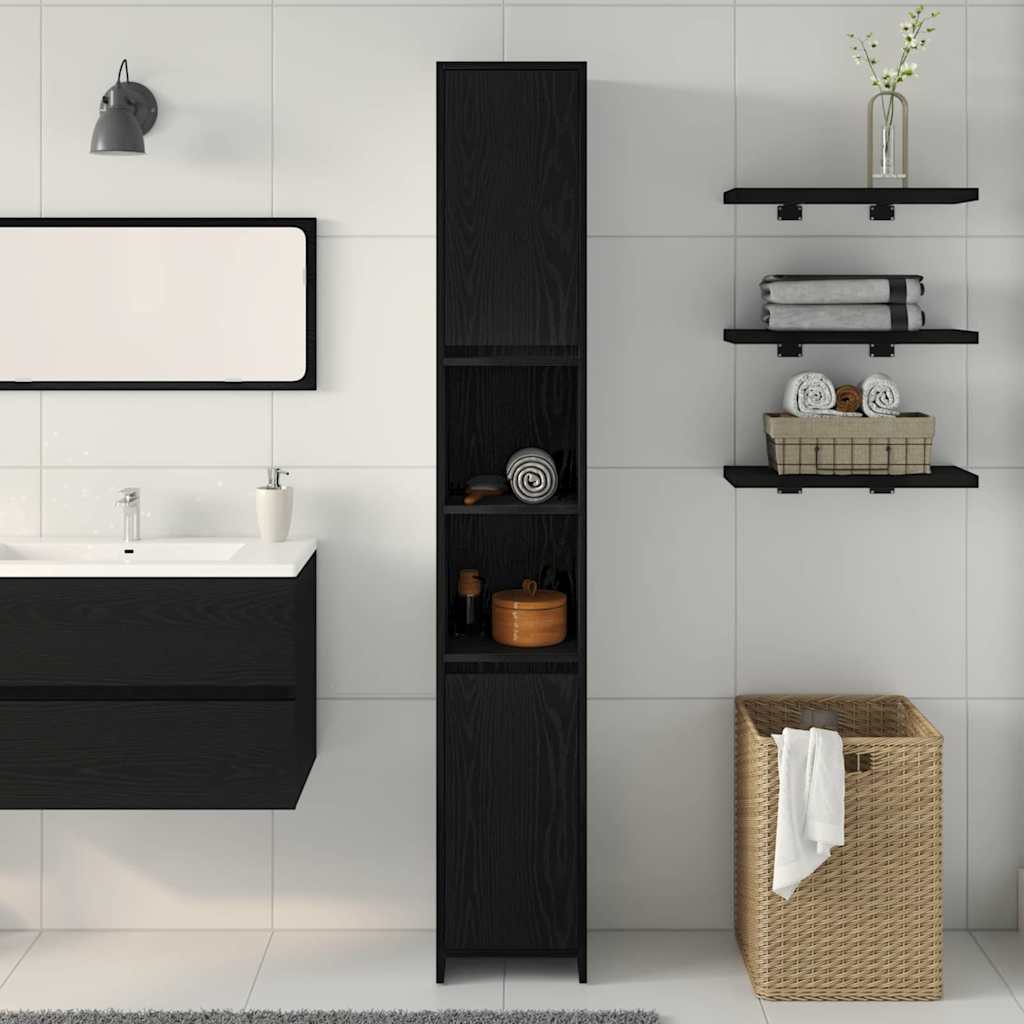 8721158769084_mo-im_en_hd_2 vidaXL Bathroom Cabinet Black Oak 30 x 30 x 183.5 cm Engineered wood - Image 4