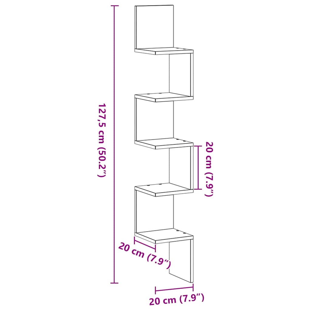 8721158770554_wbg-siz_en_hd_1 vidaXL Corner Shelf Black oak 20 x 20 x 127.5 cm Engineered Wood - Image 9