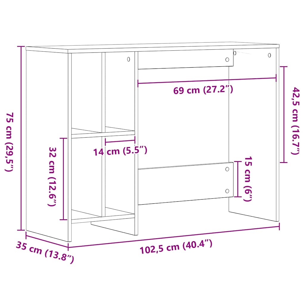 8721158770639_wbg-siz_en_hd_1 vidaXL Desk with Shelf Black Oak 102.5 x 35 x 75 cm Engineered wood - Image 10