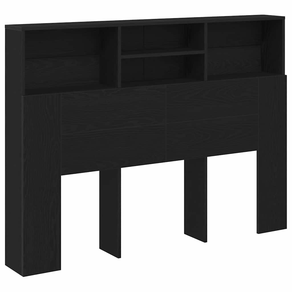 8721158771506_wbg-an-m_en_hd_1 vidaXL Headboard Cabinet Black oak 140 x 19 x 103.5 cm Engineered wood - Image 2