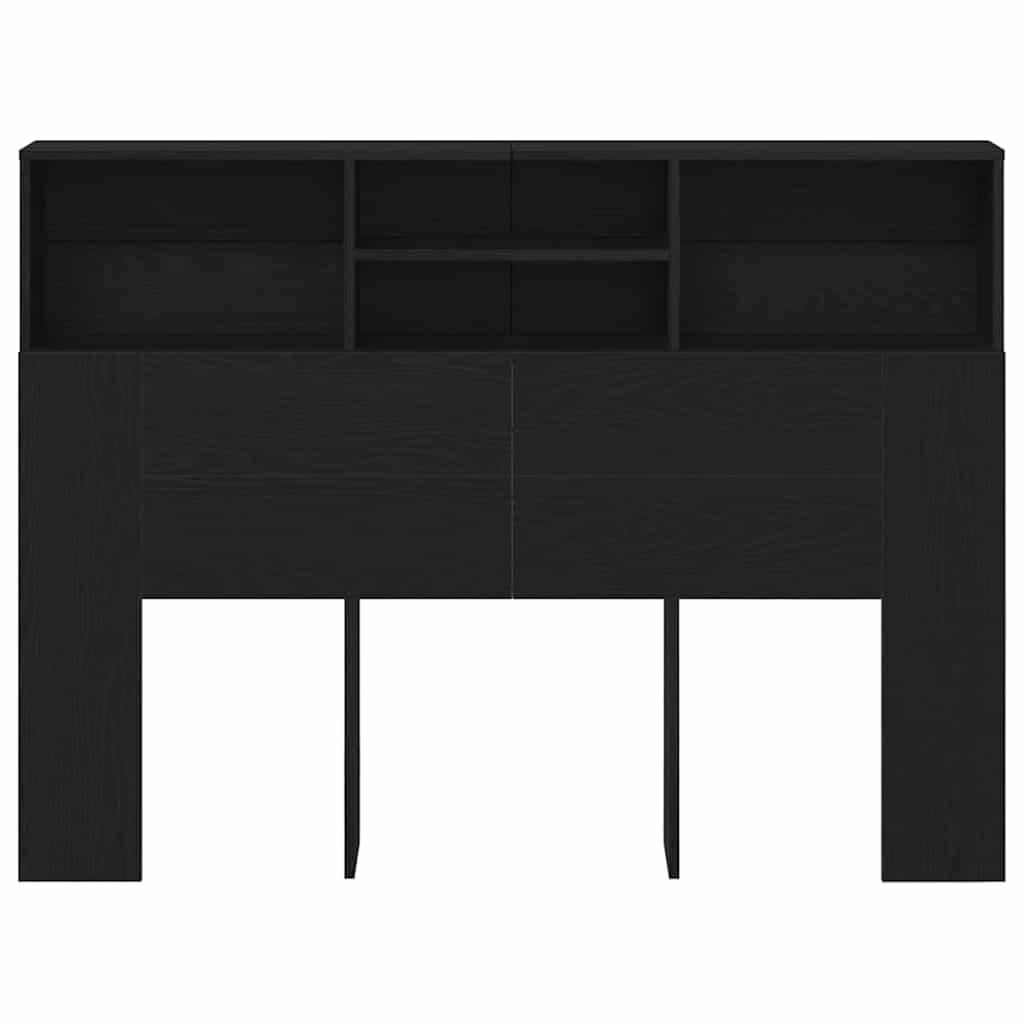 8721158771506_wbg-fr_en_hd_3 vidaXL Headboard Cabinet Black oak 140 x 19 x 103.5 cm Engineered wood - Image 7