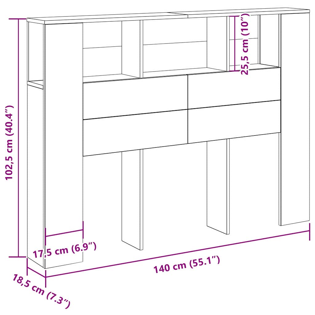 8721158771568_wbg-siz_en_hd_1 vidaXL Headboard Cabinet Black oak 140 x 19 x 104.5 cm Engineered wood - Image 10