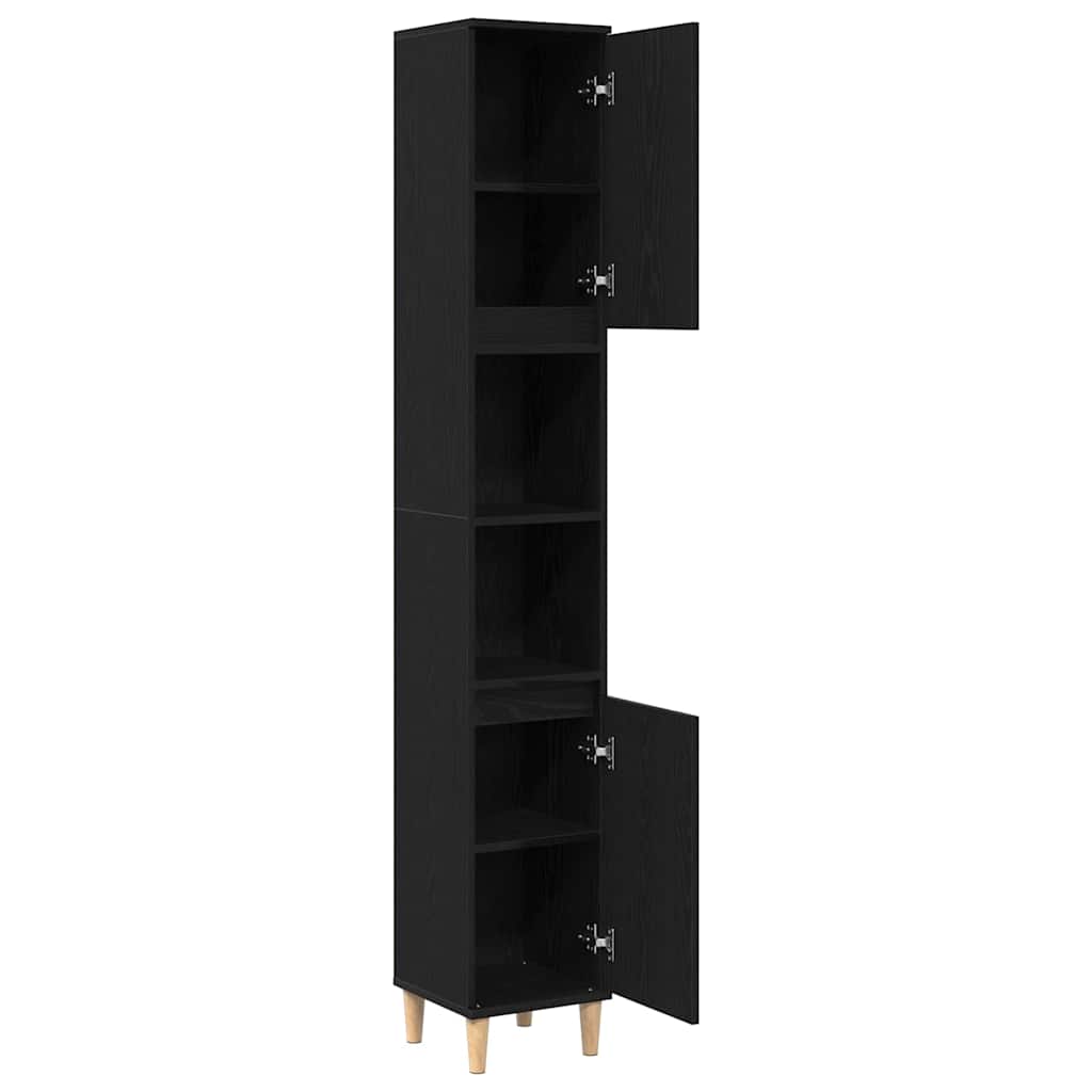 8721158772039_wbg-an_en_hd_2 vidaXL Bathroom Cabinet Black oak 30 x 30 x 190 cm Engineered Wood - Image 5
