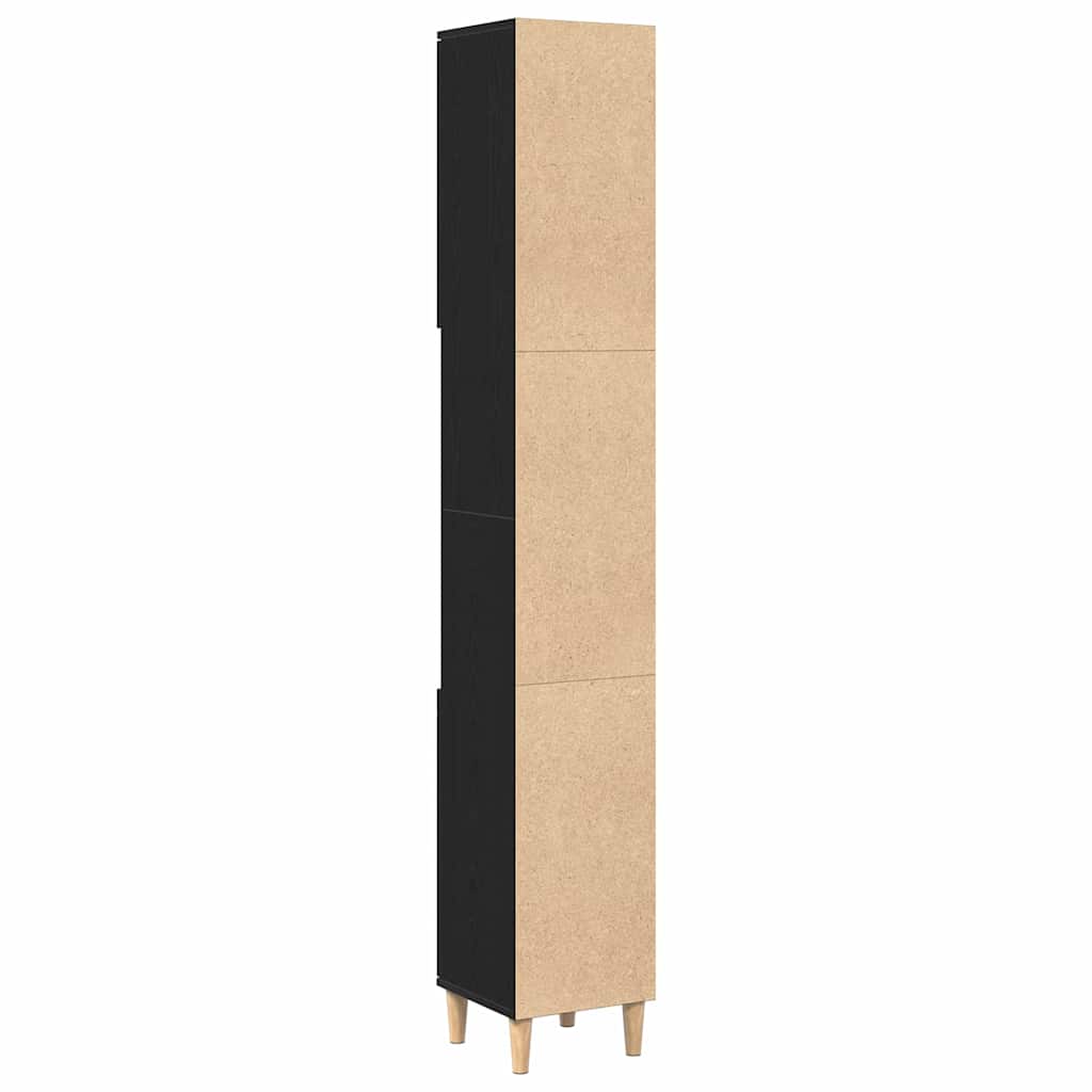 8721158772039_wbg-ba_en_hd_3 vidaXL Bathroom Cabinet Black oak 30 x 30 x 190 cm Engineered Wood - Image 6