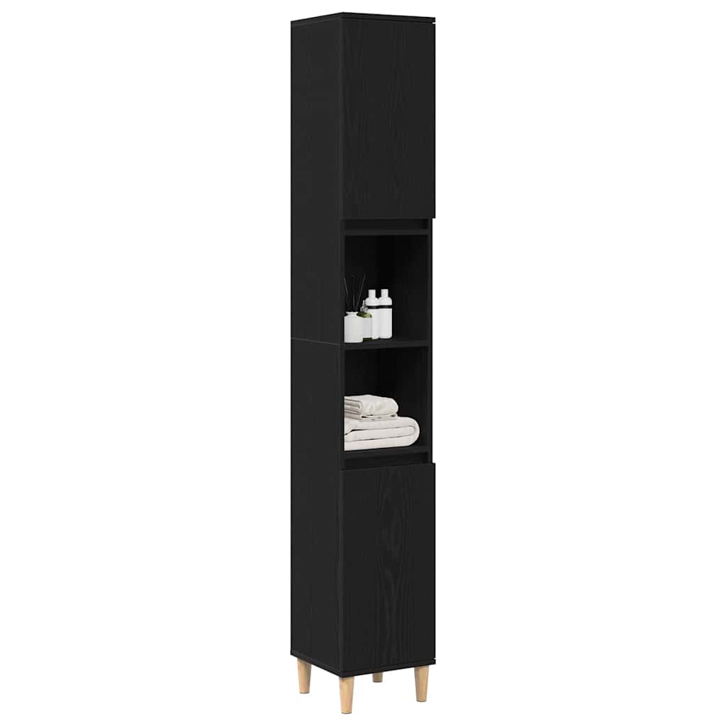 8721158772039_wbg-mo_en_hd_1 vidaXL Bathroom Cabinet Black oak 30 x 30 x 190 cm Engineered Wood - Image 3