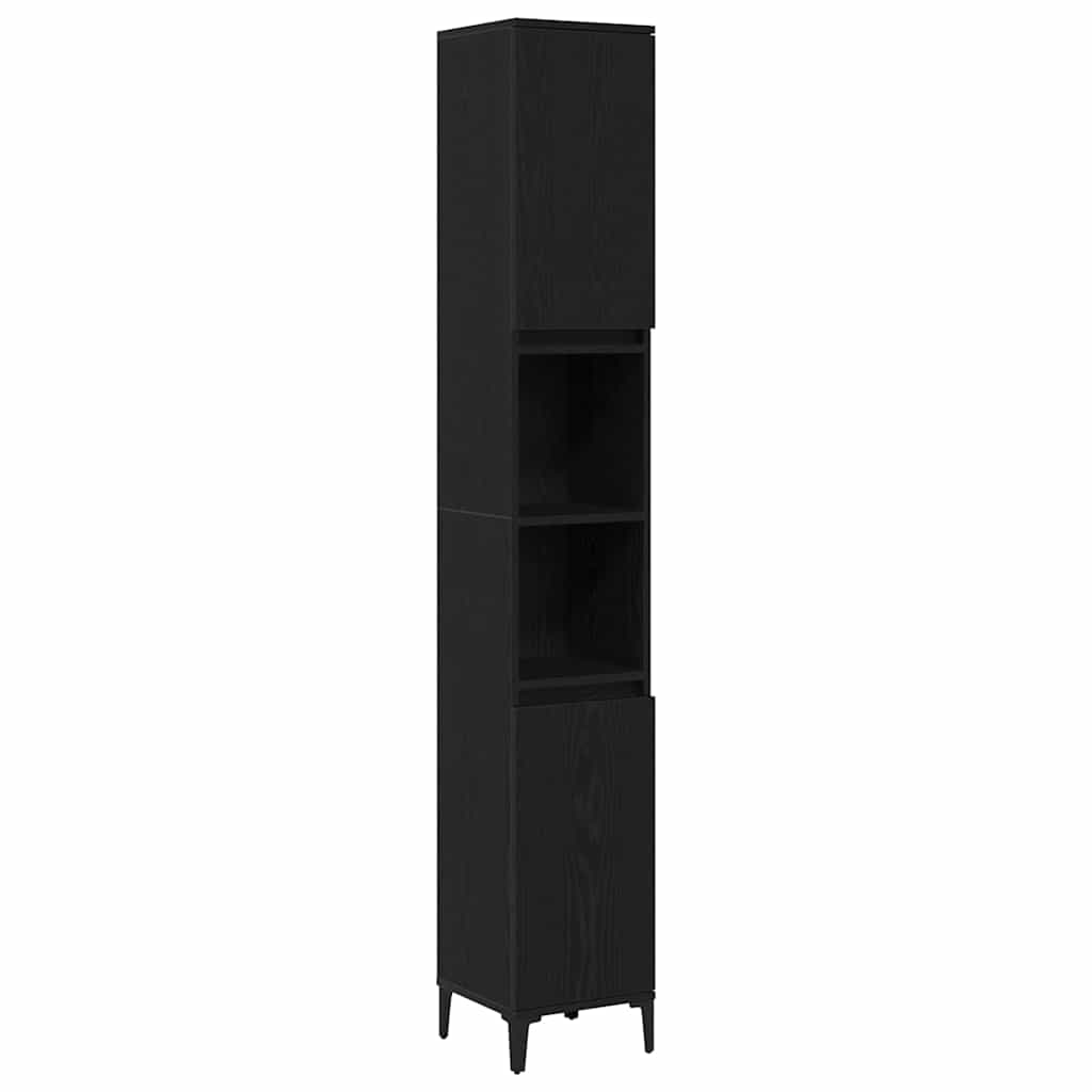 8721158772046_wbg-an-m_en_hd_1 vidaXL Bathroom Cabinet Black oak 30 x 30 x 190 cm Engineered Wood - Image 2
