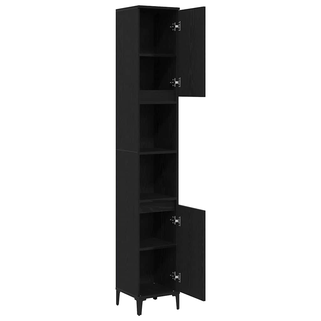 8721158772046_wbg-an_en_hd_2 vidaXL Bathroom Cabinet Black oak 30 x 30 x 190 cm Engineered Wood - Image 5