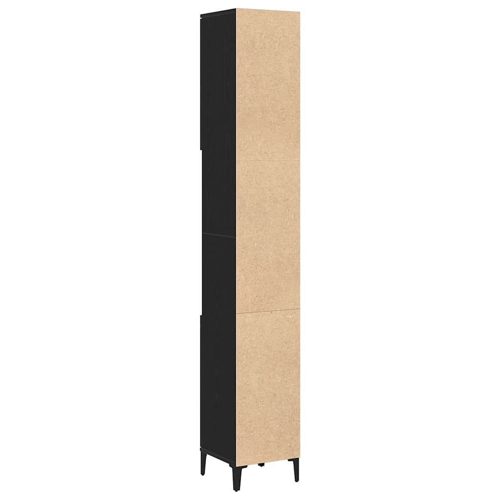 8721158772046_wbg-ba_en_hd_3 vidaXL Bathroom Cabinet Black oak 30 x 30 x 190 cm Engineered Wood - Image 6