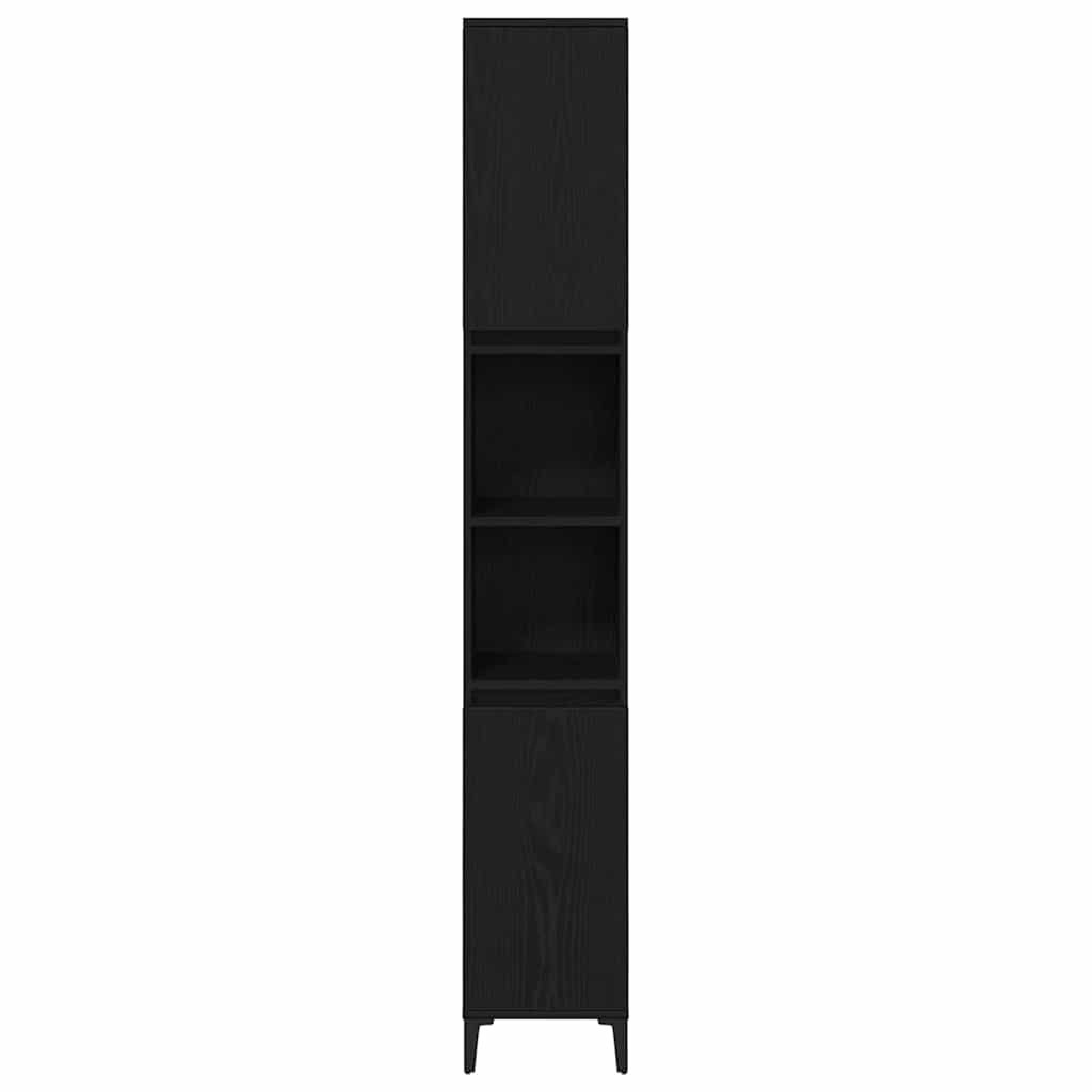 8721158772046_wbg-fr_en_hd_4 vidaXL Bathroom Cabinet Black oak 30 x 30 x 190 cm Engineered Wood - Image 7