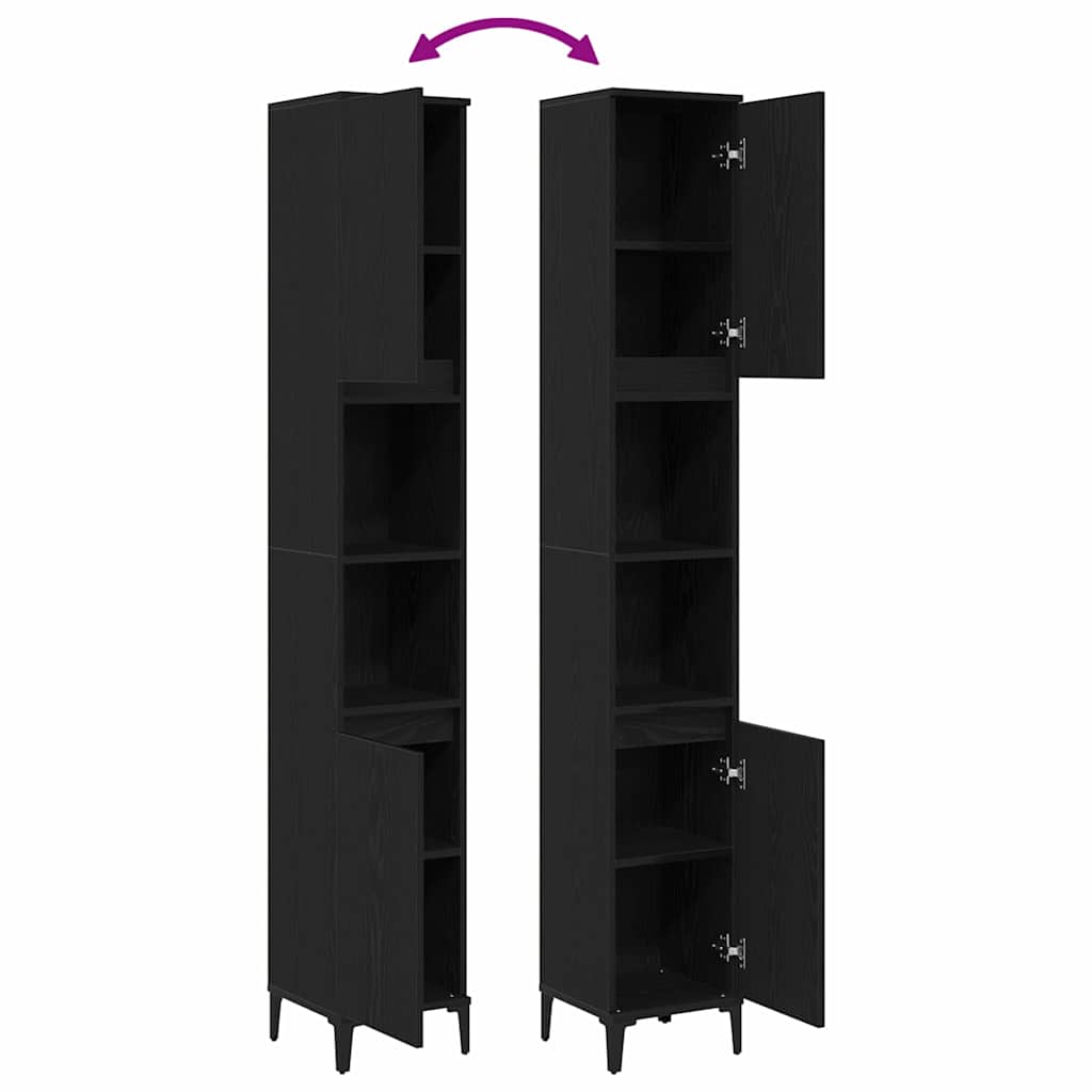 8721158772046_wbg-fu_en_hd_1 vidaXL Bathroom Cabinet Black oak 30 x 30 x 190 cm Engineered Wood - Image 11