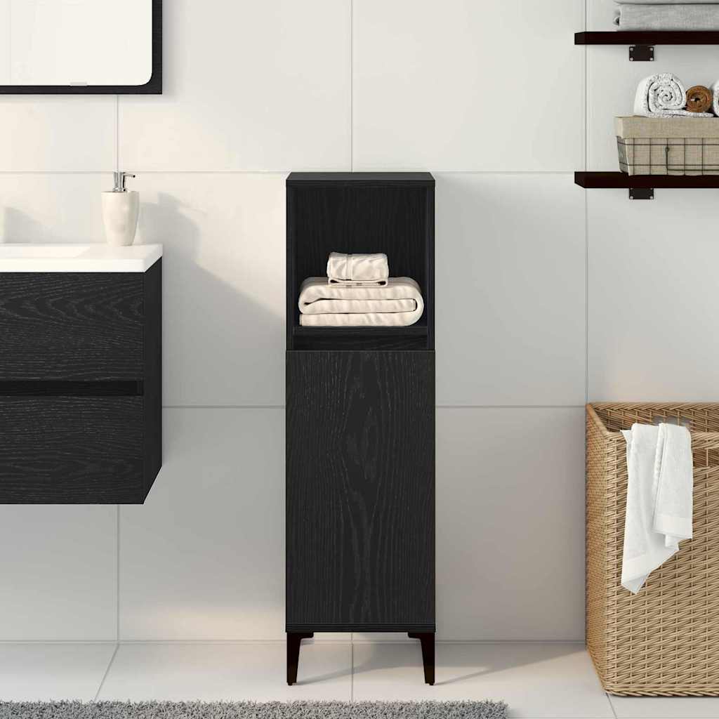 8721158772060_mo-im_en_hd_2 vidaXL Bathroom Cabinet Black oak 30 x 30 x 100 cm Engineered Wood - Image 4