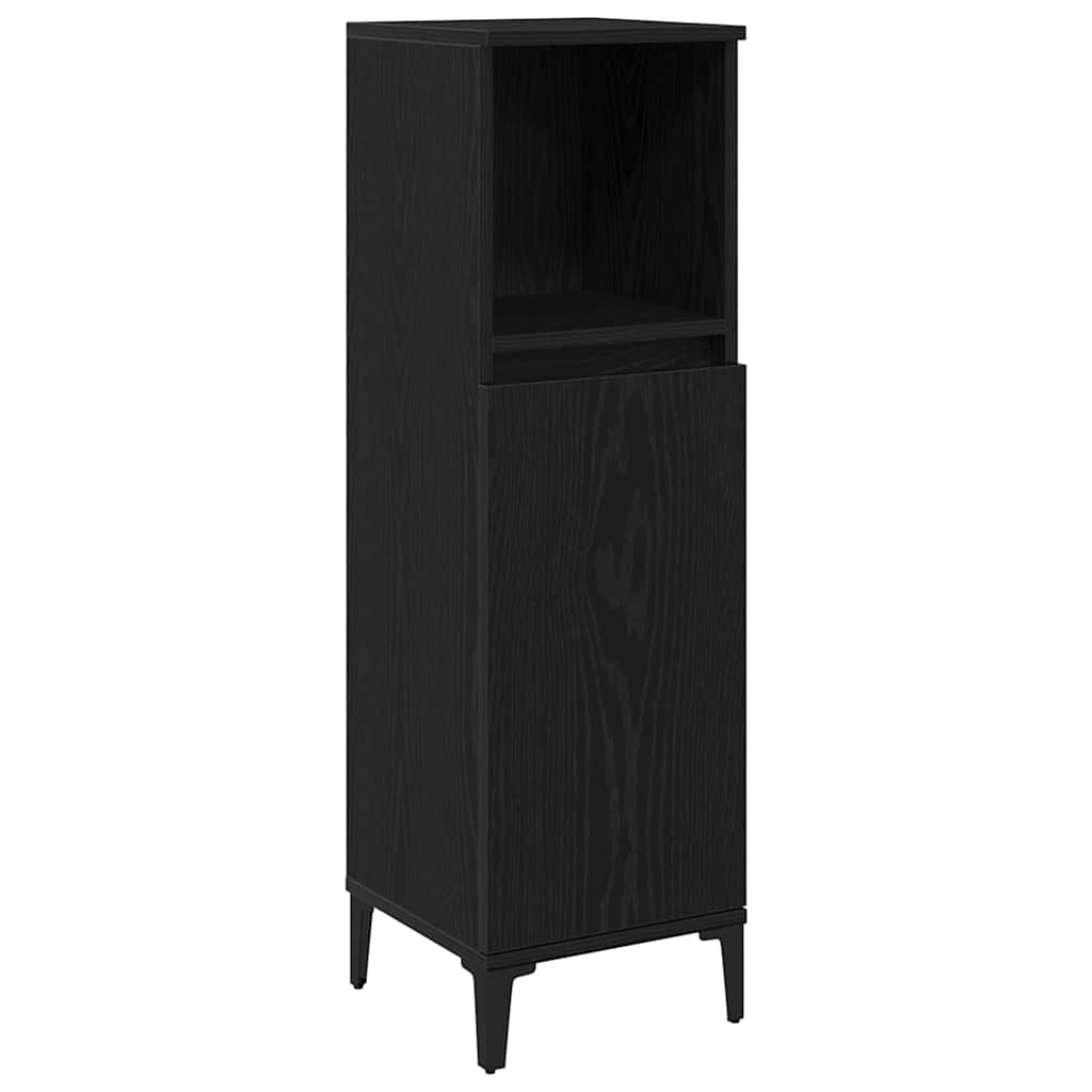 8721158772060_wbg-an-m_en_hd_1 vidaXL Bathroom Cabinet Black oak 30 x 30 x 100 cm Engineered Wood - Image 2