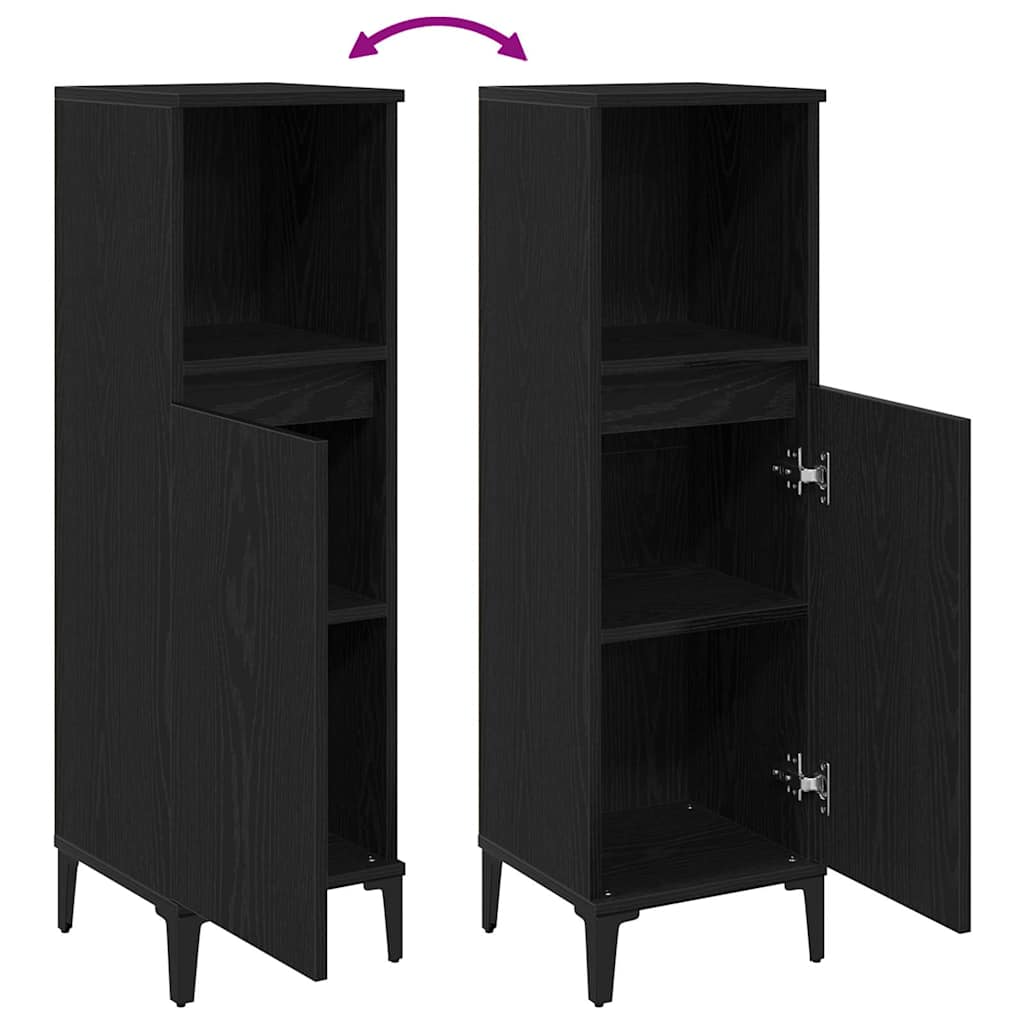 8721158772060_wbg-fu_en_hd_1 vidaXL Bathroom Cabinet Black oak 30 x 30 x 100 cm Engineered Wood - Image 11