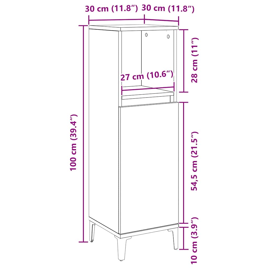 8721158772060_wbg-siz_en_hd_1 vidaXL Bathroom Cabinet Black oak 30 x 30 x 100 cm Engineered Wood - Image 13