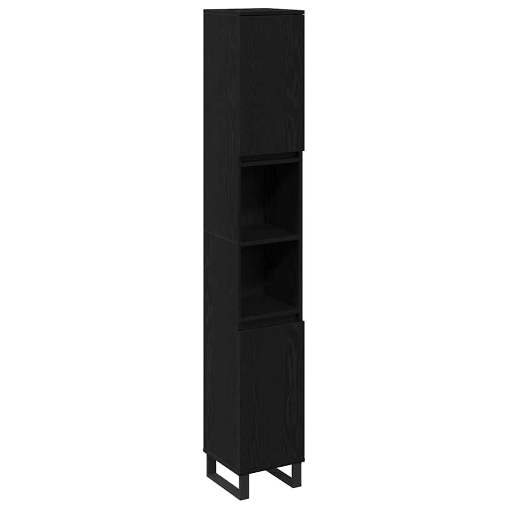 8721158772558_wbg-an-m_en_hd_1 vidaXL Bathroom Cabinet Black oak 30 x 30 x 190 cm Engineered Wood - Image 2