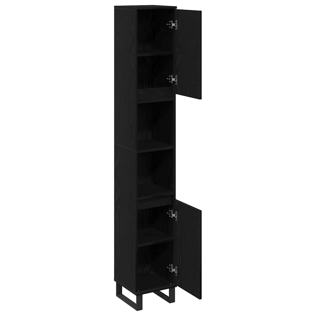 8721158772558_wbg-an_en_hd_2 vidaXL Bathroom Cabinet Black oak 30 x 30 x 190 cm Engineered Wood - Image 6
